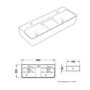 GRADE A1 - White Square Countertop Double Basin 800mm - Bowen