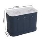 1200mm Blue Curved Freestanding Double Vanity Unit with Basins - Bowland