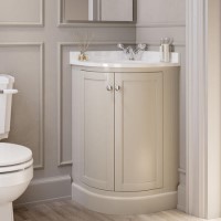 500mm Beige Curved Corner Freestanding Vanity Unit with Basin – Bowland