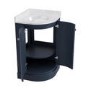 500mm Blue Curved Corner Freestanding Vanity Unit with Basin – Bowland