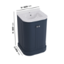 600mm Blue Curved Freestanding Vanity Unit with Basin - Bowland