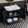 800mm Blue Curved Freestanding Vanity Unit with Basin - Bowland