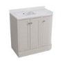900mm Beige Left Hand Curved Corner Freestanding Vanity Unit with Basin - Bowland