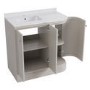 900mm Beige Left Hand Curved Corner Freestanding Vanity Unit with Basin - Bowland