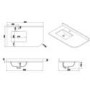 900mm Beige Left Hand Curved Corner Freestanding Vanity Unit with Basin - Bowland