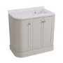 900mm Beige Curved Right Hand Corner Freestanding Vanity Unit with Basin - Bowland