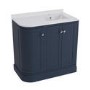 900mm Blue Curved Right Hand Corner Freestanding Vanity Unit with Basin - Bowland