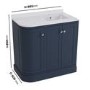 900mm Blue Curved Right Hand Corner Freestanding Vanity Unit with Basin - Bowland