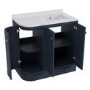 900mm Blue Curved Right Hand Corner Freestanding Vanity Unit with Basin - Bowland