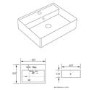GRADE A1 - Matt Black Square Countertop Basin 497mm - Bowen