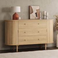 Wide Oak Sideboard with Cupboards - Breuer Wide Oak Sideboard with Cupboards - Breuer