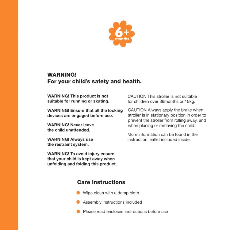 GRADE A1 - Lightweight Stroller with Hood by Babyway