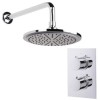EcoS9 Thermostatic Dual Shower Valve with Round 200mm Shower Head and Wall Arm