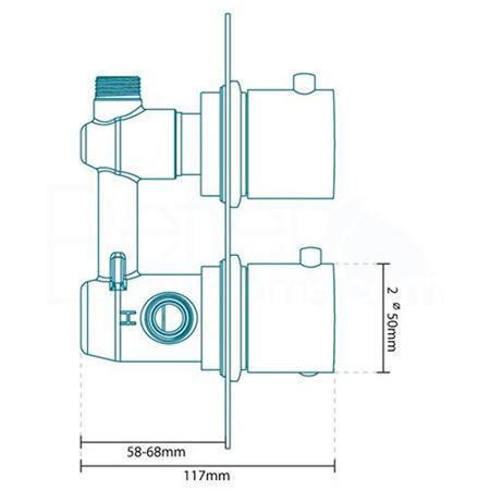 Single Outlet Concealed Thermostatic Shower Valve - EcoS9