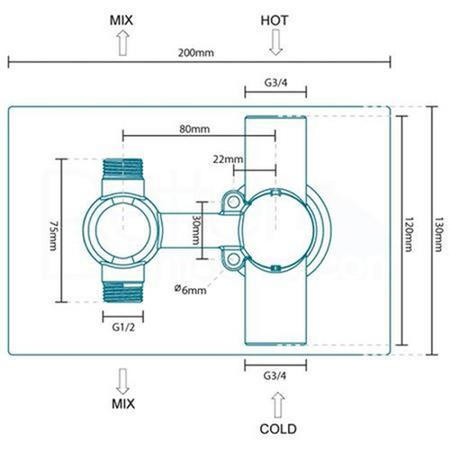 Dual Outlet Concealed Thermostatic Shower Valve With Diverter - EcoStyle