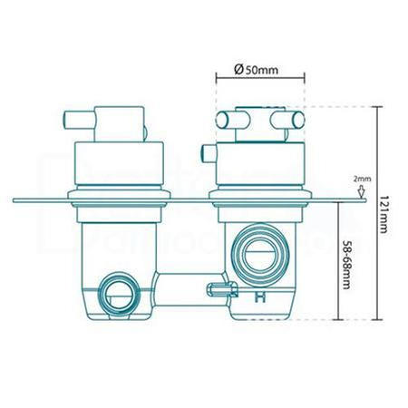 Dual Outlet Concealed Thermostatic Shower Valve With Diverter - EcoStyle