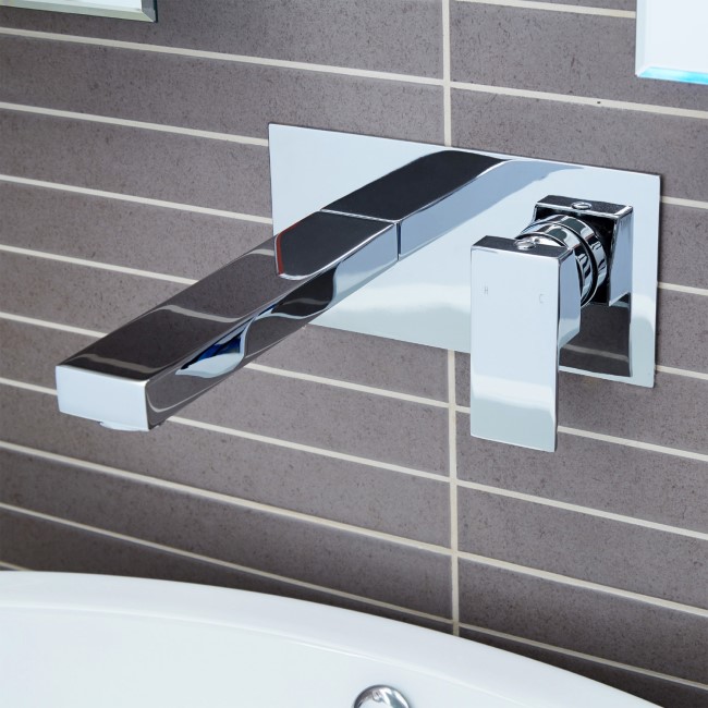 GRADE A1 - Wall Mounted Basin Mono Tap - Cube