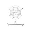 250mm Chrome Ultra Slim Round Rainfall Shower Head with Ceiling Arm