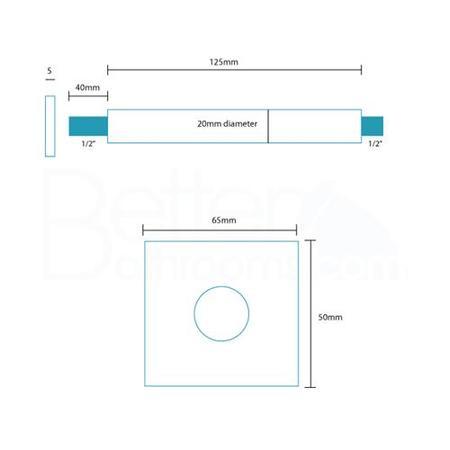 UltraThin Designer Square 200mm Shower Head & Ceiling Arm
