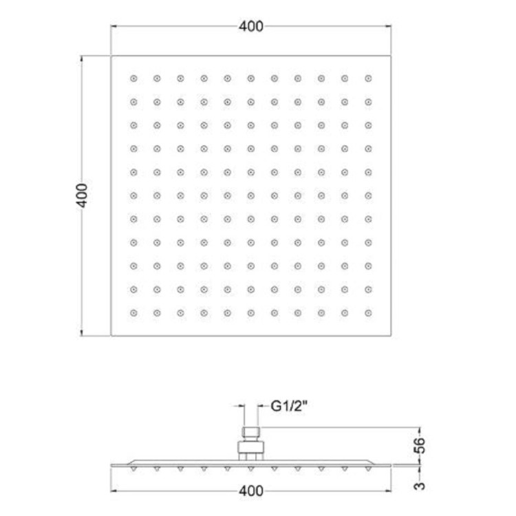 GRADE A1 - 400mm Ultra Thin Square Shower Head