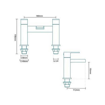 Quadra Waterfall Basin and Bath Tap Pack
