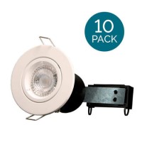 10 Pack - Fixed Fire Rated Spotlight - White Twist & Lock 10 Pack - Fixed Fire Rated Spotlight - White Twist & Lock