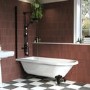 Freestanding Single Ended Shower Bath with Black Feet & Bath Screen - Park Royal
