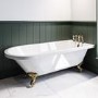 Grade A1 - Freestanding Single Ended Bath with Brushed Brass Feet 1670 x 740mm - Park Royal
