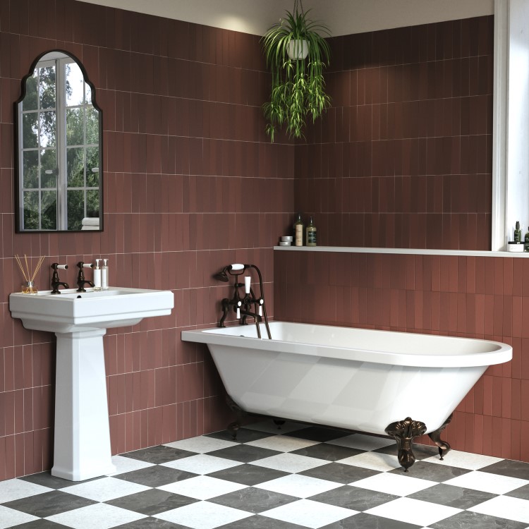 Freestanding Single Ended Bath with Bronze Feet 1670 x 740mm - Park Royal