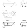 Freestanding Single Ended Bath with Bronze Feet 1670 x 740mm - Park Royal