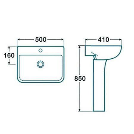 Grade A1 - Rectangular Pedestal Basin 500mm - Voss