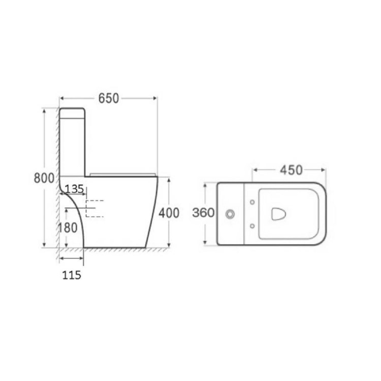 Grade A1 - Close Coupled Toilet with Soft Close Seat - Voss