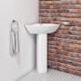 GRADE A1 - Corner Cloakroom Pedestal Basin 450mm - Austin