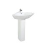 GRADE A1 - Corner Cloakroom Pedestal Basin 450mm - Austin