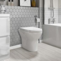 Grade A1 - Back to Wall Toilet with Soft Close Seat - Portland Grade A1 - Back to Wall Toilet with Soft Close Seat - Portland
