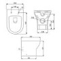 Grade A1 - Back to Wall Toilet with Soft Close Seat - Portland