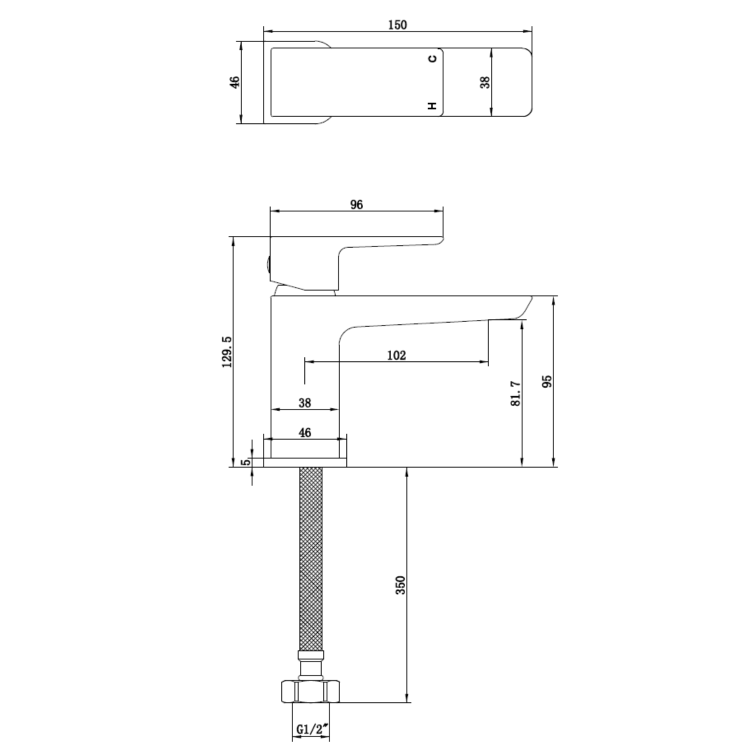 ONLY OPENED - Chrome Cloakroom Mono Basin Mixer Tap - Zana