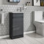 GRADE A1 - 410mm Dark Grey Cloakroom Vanity Unit with Basin - Portland