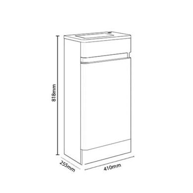 GRADE A1 - 410mm Dark Grey Cloakroom Vanity Unit with Basin - Portland