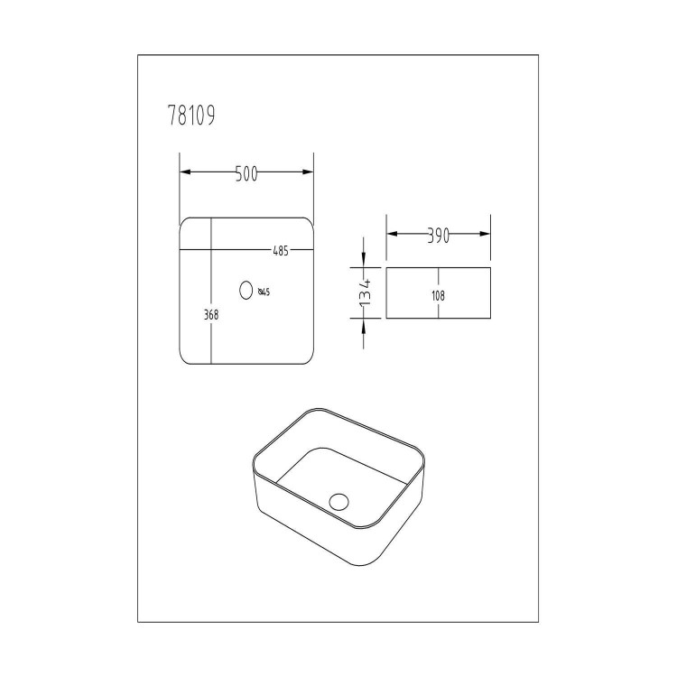 Grade A1 - 900mm Dark Wood Effect Wall Hung Countertop Vanity Unit with Basin - Boston