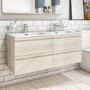 GRADE A1 - 1200mm Light Oak Wall Hung Vanity Unit with Basin - Boston