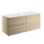 GRADE A1 - 1200mm Light Oak Wall Hung Vanity Unit with Basin - Boston