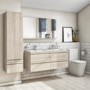 GRADE A1 - 1200mm Light Oak Wall Hung Vanity Unit with Basin - Boston