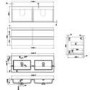 GRADE A1 - 1200mm Light Oak Wall Hung Vanity Unit with Basin - Boston