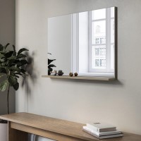 Rectangular Oak Mirror With Shelf 65 x 90cm - Boston Rectangular Oak Mirror With Shelf 65 x 90cm - Boston