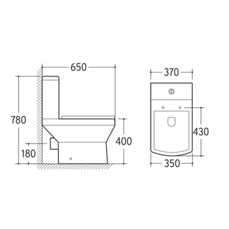 Grade A1 - Close Coupled Toilet with Soft Close Seat - Tabor
