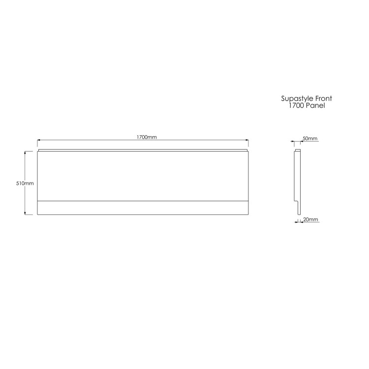 GRADE A1 - 1700mm Acrylic Bath Front Panel - Ledbury