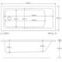 ONLY OPENED - Rutland Square Single Ended Bath - 1700 x 700mm
