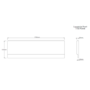ONLY OPENED - Rutland Single Ended Square Bath with Front Panel & Black Grid Screen - Left Hand 1700 x 700