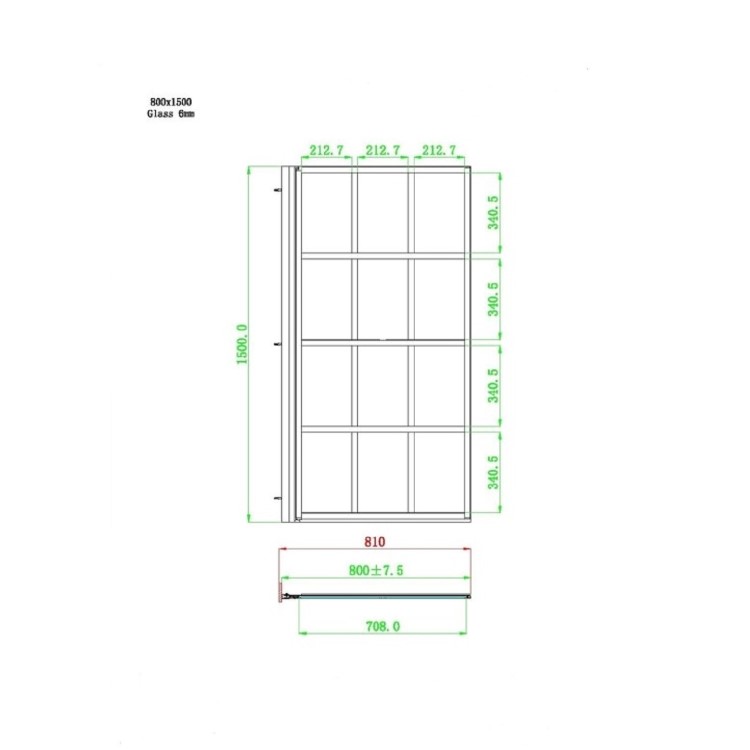 ONLY OPENED - Rutland Single Ended Square Bath with Front Panel & Black Grid Screen - Left Hand 1700 x 700